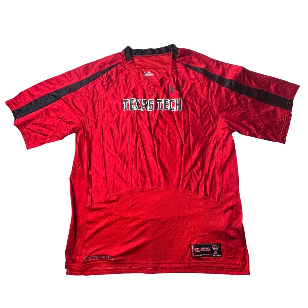 Texas Tech Red Raiders Under Armour Jersey Mens‎ XL Red NCAA UM8100TT HeatGear